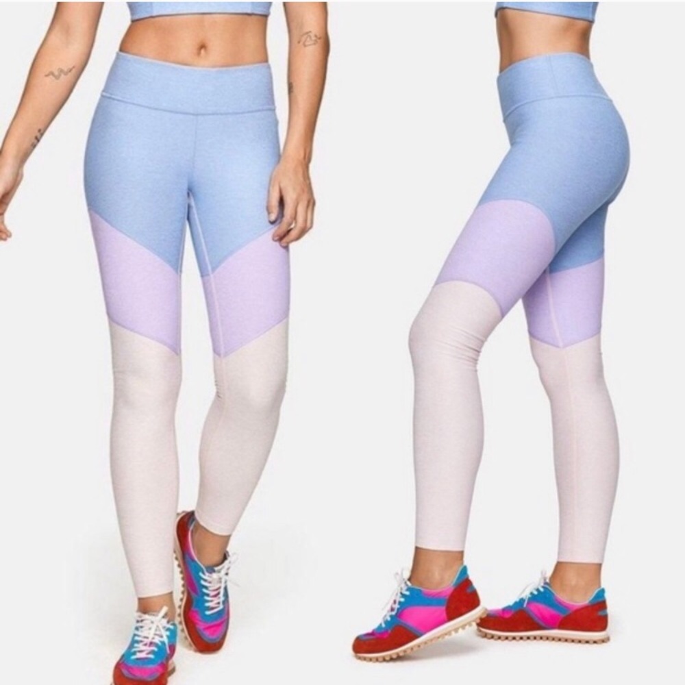 Outdoor Voices 7/8 Lilac/Blue Colorblock Legging S